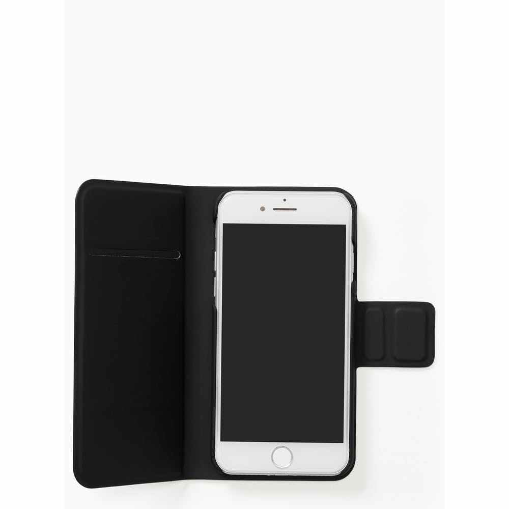 Kate Spade New York Black Leather Wrap Folio Case For iPhone