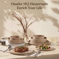 thumbnail image 6 of Onader 8-Piece Dinnerware Set, Speckled Plates and Bowls for Restaurant, Handcrafted Ceramic Dishware, Microwave & Dishwasher Safe - Coffee Brown, 6 of 7