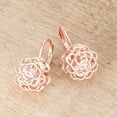 thumbnail image 3 of Precious Stars Rose Goldtone Cubic Zirconia 3D Rose-Shape Drop Earrings, 3 of 3