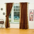 thumbnail image 3 of Lined Rod Pocket Sari Curtains 60" W X 120" L matching tieback Handcrafted Brown Indian Drapes with Lining Offering Privacy and Insulation for Living Room/BedRoom/Dining Room Sold in Pairs, 3 of 4