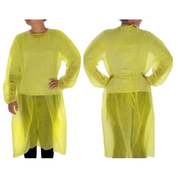 Dealmed Level 1 Non-Surgical Isolation Gown, Disposable, Yellow, 50/Case