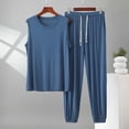 thumbnail image 6 of FNFYFH Big and Tall Modal Pajamas Set for Men Sleeveless Tank Top and Jogger Pants Sets 2 Piece Loungewear Sleepwear Comfy Outfit for Husband, 6 of 6