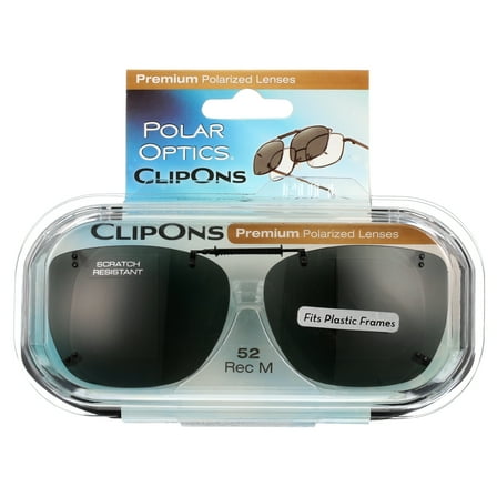 Polar Optical Optics Unisex RECM 52 ClipOns Sunglasses Black