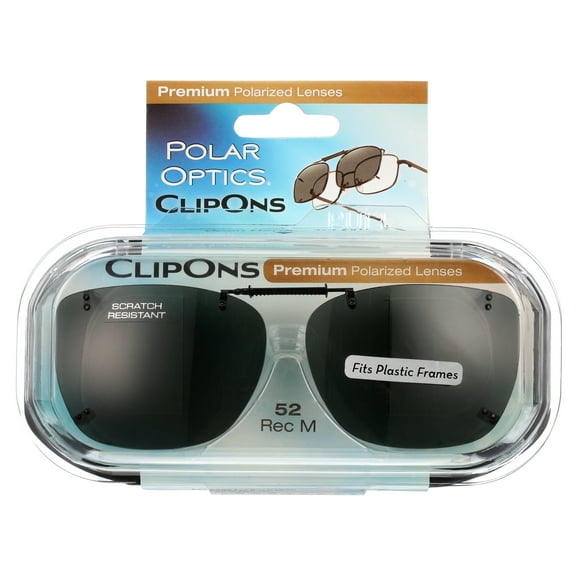 Polar Optical Optics Unisex RECM 52 ClipOns Sunglasses Black