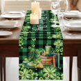 thumbnail image 3 of Table Runners 70 Inches Long Dress Scarves, St. Patrick's Day Farmhouse Coffee/Dining/Kitchen Table Decor, Holiday Table Runner, Shamrocks Green Boots Bools Farm Plaid 13x70 Inch, 3 of 9