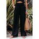 thumbnail image 1 of Pantalones anchos de mujer de talla grande de algodón y lino para primavera y verano, pantalones largos casuales con cintura elástica, versátiles, 1 of 6