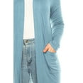 thumbnail image 5 of Women's Casual Plus Size Long Sleeve Loose Fit Solid Open Cardigan with Side Pockets, 5 of 6
