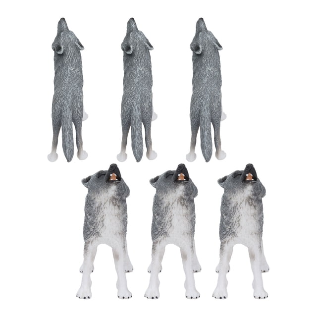 Wild Animal Wolf Toys, Natural Safe Educational Active Posture Wolf Figurine Toys For Collection For Cake Topper