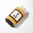 thumbnail image 3 of Letter J Initial Monogram - Orange Polkadots Can or Bottle Beverage Insulator Hugger, 3 of 5