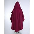 thumbnail image 5 of TiaoBug Unisex Kids Hooded Capes High-Low Long Cloak with Hood for Halloween Party Dress Up Burgundy L/成人S, 5 of 7
