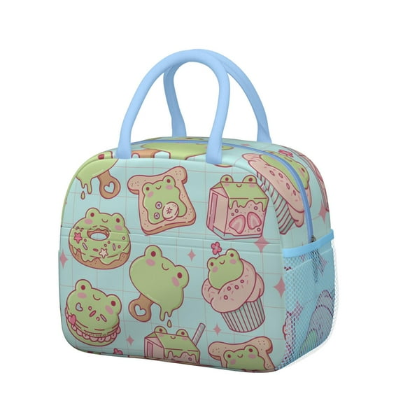 Reusable Frog Lnsulated Lunch Bag for Women & Men-Leakproof Water-Resistant Cooler Tote,Large Capacity(10.6x8.7x6.3in)for Work,Office,Travel,Picnic,Beach.