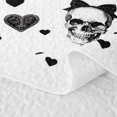 thumbnail image 5 of Castle Fairy Gothic Kawaii Coquette Skull Quilt Full,Cartoon Bow Heart Full Bedspread Sets,White Black, 5 of 7
