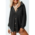 thumbnail image 1 of Chemise Décontractée en Tricot Gaufré Noir pour Femmes, 1 of 5