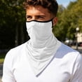 thumbnail image 3 of UPF 50 UV Protection Triangle Neck Gaiter with Ear Loops Breathable Cooling Sun Face Mask Windproof Bandana Scarf for Cycling Fishing Motorcycle Running Outdoor Sports White Free Size, 3 of 4