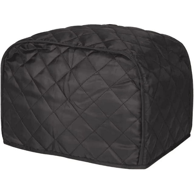 2 Slice Toaster Cover,black Quilted Polyester Fabric 2 Slice Toaster Dust Cover For Kitchen Small Appliance Dust Cover And Fingerprint Protection