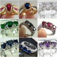 thumbnail image 2 of QQTDFG 925 Silver Women Handmade Jewelry Fashion Cubic Zirconia Wedding Rings SZ5-10-#1-9, 2 of 9