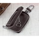 thumbnail image 3 of Llavero de coche de cuero genuino unisex Estuche para llavero Estuche con cremallera con ventana transparente 28 cm * 5 cm * 2,2 cm, Café XianweiShao 1327533220781, 3 of 5