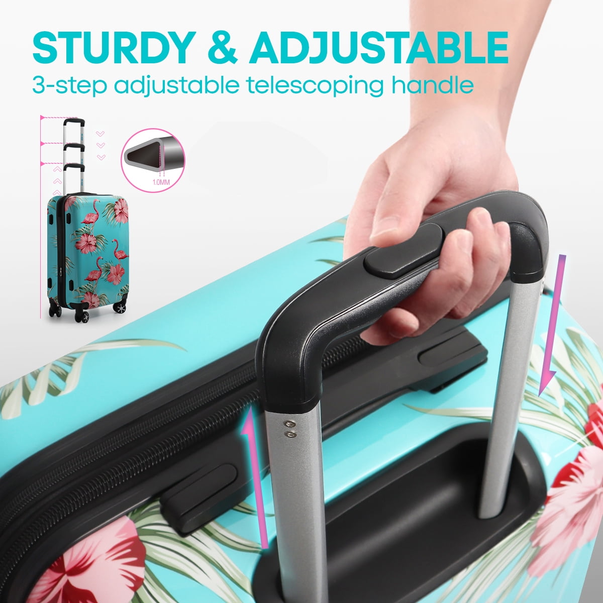 20 Inch Carry On Luggage Airline Approved Expandable Suitcase with Spinner Wheels & TSA Lock Lightweight Durable PC Hardshell Rolling Suitcase,0028#22