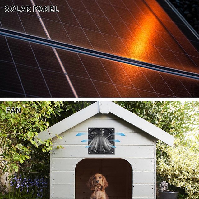Solar Panel Single Fan 10W Weatherproof solar panel kit for Small Chicken Coops, Greenhouses, Sheds,Pet Houses, Window Exhaust