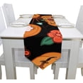thumbnail image 4 of SKYSONIC Rectangle Pumpkin Flowers Spiderweb Printed Table Runner 13x90in for Wedding Birthday Holiday, 4 of 5