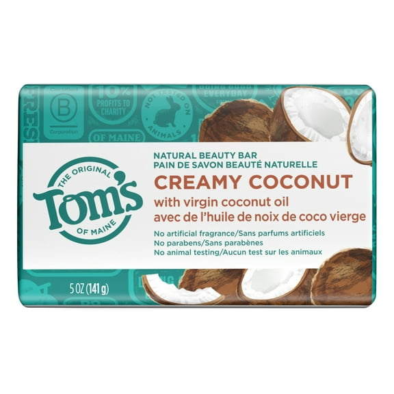 Toms Nat Beauty Bar Creamy Coconut 5oz (Pack of 3)