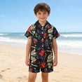 thumbnail image 2 of JUjie Boys 2-Piece Summer Outfit Short-Sleeve Bow Tie Activewear Button Closure Shirt Set Summer Outdoor Clothes Z04Multicolour 8-9 Years, 2 of 6