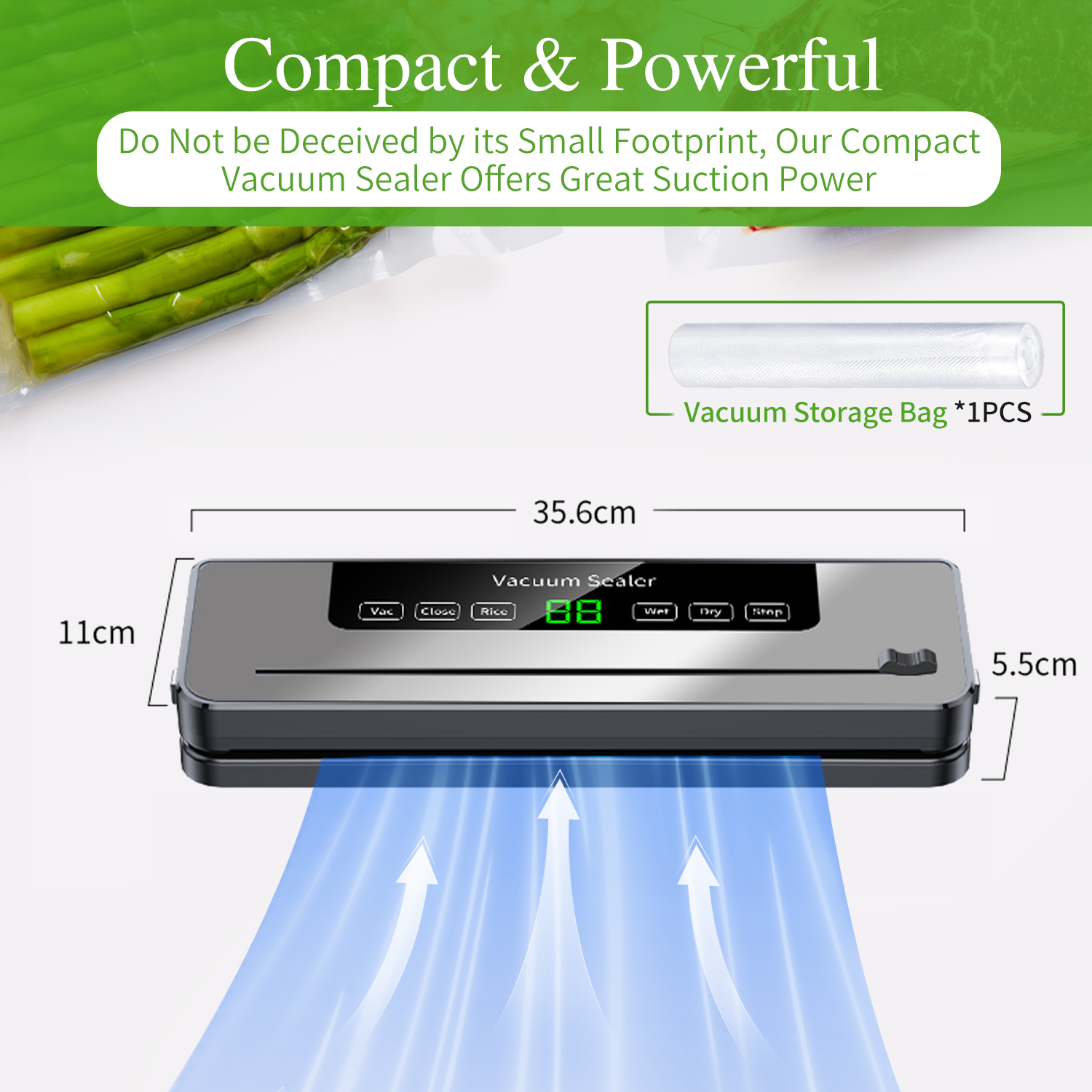 TINANA Vacuum Sealing Machine with Bags and Cutter photo 2