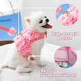 thumbnail image 2 of Puppy Vest and Leash Set Lace Floral Soft Mesh Runaway Pet Vest Cute Pink Puppy Cat Vest Clothes, 2 of 4