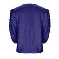 thumbnail image 4 of fatyb Shiny Tops for Women Ruffle 3/4 Sleeve Elegant Shirts Casual Crewneck Womens Club Party Blouses, 4 of 7