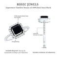 thumbnail image 6 of Rosec Jewels Black Onyx Asscher Cut Engagement Ring with Halo - AAA Quality Black Onyx and Diamond Ring - with Jewelry Box, 18K White Gold, US 5.50, 6 of 7