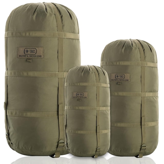 M-Tac Sac de Compression pour Sac de Couchage Militaire Résistant à l'Eau Léger en Nylon pour Voyage, Camping, Randonnée, Extérieur (Olive, m - 12 Litres)
