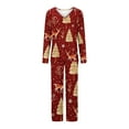 thumbnail image 5 of Tnhcen Festive Christmas Reindeer Print V-Neck Pajamas Set for Women Christmas Design Long Sleeve Soft Top Loose Snug Homewear S-3XL, 5 of 5