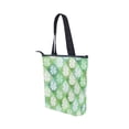 thumbnail image 3 of Zipper canvas bag large capacity large size practical handbag durable Canvas with leather material Diamond-shaped Four-leaf Clover, 3 of 7