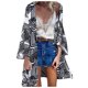 thumbnail image 1 of Moda Mujer Estampado Casual Playa Cárdigan Blusa Chal Suelta Top Prendas de Vestir Odeerbi ODB-6, 1 of 6