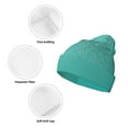 thumbnail image 3 of Gaeub Turquoise Glitter Print Unisex Knitted Hat,Warm Winter Beanie,Unisex Fashion Knit Cuffed Cap,Ski Hat for Men and Women, 3 of 6