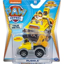 PAW Patrol, True Metal Mighty Rubble Super PAWs Collectible Die-Cast Vehicle, Mighty Series 1:55 Scale