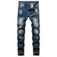 thumbnail image 2 of Styesk Men's Pants Men's High-end Ripped Printed Trendy Slim Jeans, 2 of 8