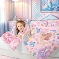 thumbnail image 3 of meiyoeat Kawaii Crown Mermaid Princess Twin Comforter Sets for Kids Girls, Dolphin Star Coral Fairy Bedding Set, Pink Purple, Pink Reversible, 2pcs, 1 Comforter and 1 Pillowcase, 3 of 6