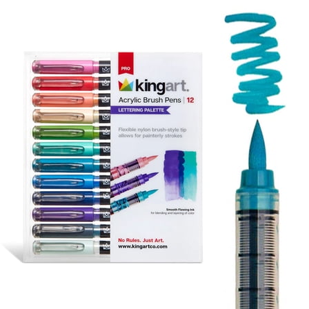 PRO Acrylic Paint Brush Pens 12 Lettering Colors
