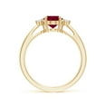 thumbnail image 2 of ANGARA Natural Tapered Shank 1.25 ct Ruby Engagement Ring with Diamond Accents in 14K Yellow Gold for Women (Size-8x6mm) | July Birthstone, Anniversary, Jewelry Gift for Women | Natural Ruby Ring, 2 of 10
