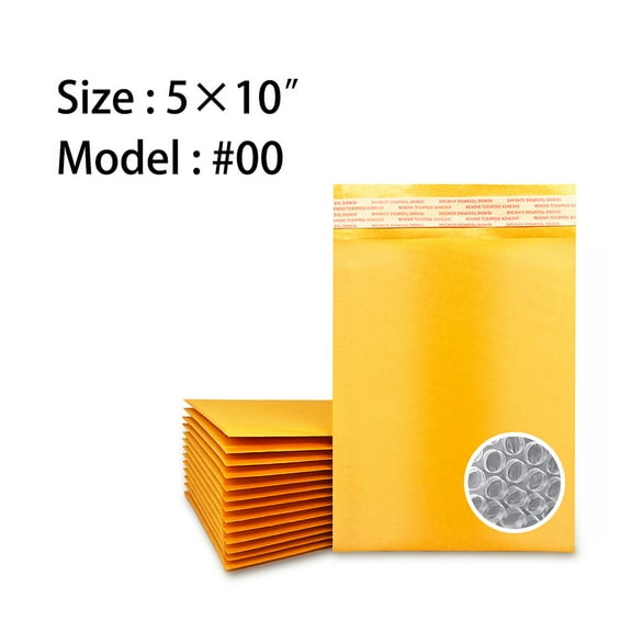 Coolpkg Kraft Bubble Mailer 25 pcs #00 5x10 inches Padded Shipping Envelopes Made in USA