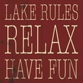 thumbnail image 2 of Grey, Jace 26x26 Black Ornate Wood Framed with Double Matting Museum Art Print Titled - Lake Rule Relax, 2 of 4