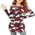 thumbnail image 2 of T-shirts Ras du Cou Rouges Garçon Fille Enfants Fille Garçon pour Sortir Tee Hauts pour Enfant Manches Longues Graphique Tunique Amincissante Camouflage Fente Camouflage Été Automne Chandails 2025 Vêtements Tendance 5 Ans, 2 of 6