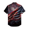 thumbnail image 4 of Hogleaql Independence Day Shirts for Men 4th Of July American Flag Graphic Short Sleeve Patriotic Shirt Collared Button Down Fashion Summer Beach Casual Shirts for Men Wine 3XL, 4 of 6