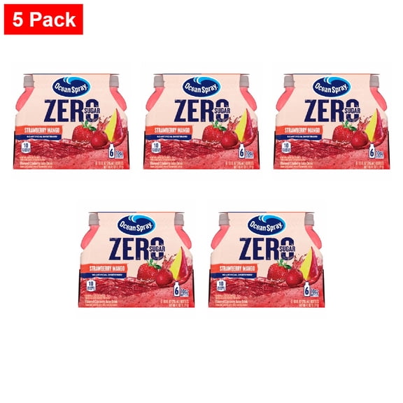 Ocean Spray Zero Sugar Strawberry Mango Juice 6 CT / 10 oz - 5 Pack