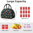 thumbnail image 5 of Dinosaur and Silhouette Black Pattern Insulated Lunch Bag,Leakproof Large Capacity Lunch Box for Work,Picnic or Travel,11.4 X 6.7 X 8.3 Inches, 5 of 6