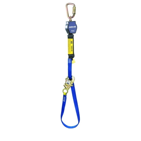 Self Retracting Web - DBI/SALA 9' Nano-Lok Tie-Back Self-Retracting Nylon Web Lifeline With WRAPABAX Gated Snap Hook And Saflok Steel Carabiner