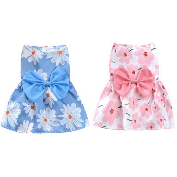 FloreceBien Paquete de vestidos para perros, faldas para mascotas, ropa  para perros pequeños, vestidos con lazo para cachorros, para niñas y gatos