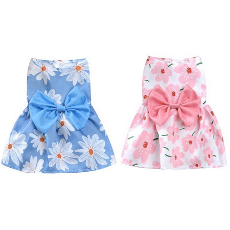 

2-PackDogBowknotFloralDressPetPrincessDressDogSundressDogPrincessDressPuppySummerDressforSmallPetsDogsPuppyCats XS F60064