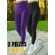 thumbnail image 5 of Pack de 2 Piezas Leggings térmicos para Mujer Pantalones Deportivos atléticos de Yoga Entrenamiento mallones UNITALLA, 5 of 9